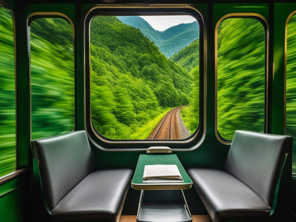 Green Forest on train ride