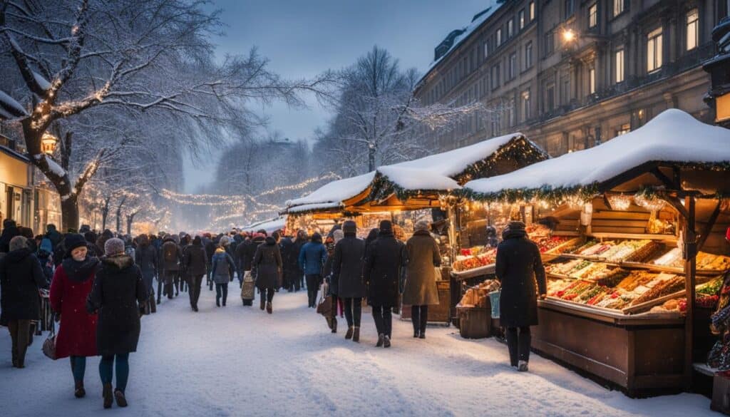 an image of a bustling street in Berlin during December