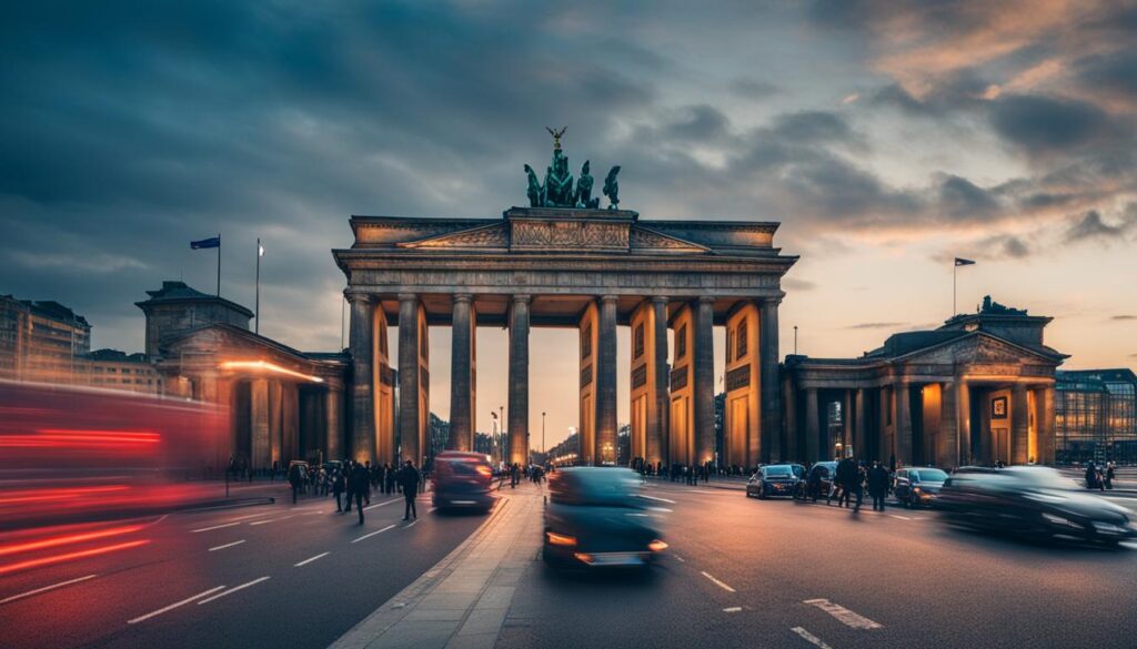 ein kontrastreiches Bild der Sicherheit in Berlin und London, das die unterschiedlichen Merkmale der beiden Städte hervorhebt.