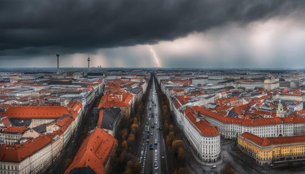 contrasting weather conditions between Berlin and Vienna
