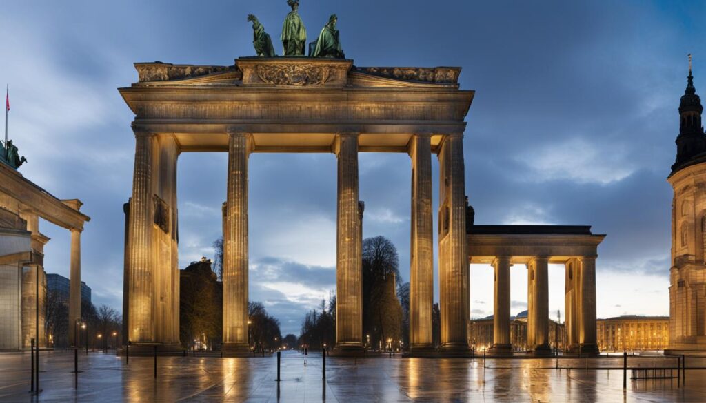 Brandenburg Gate for Berlin and the Frauenkirche for Munich