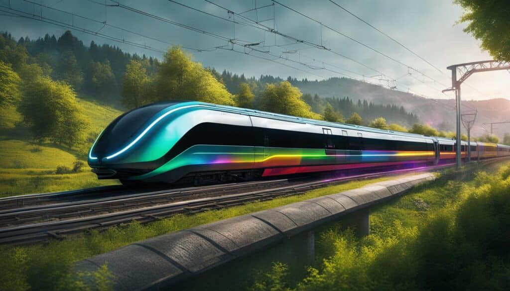 Techno train going through Bavaria, Germany