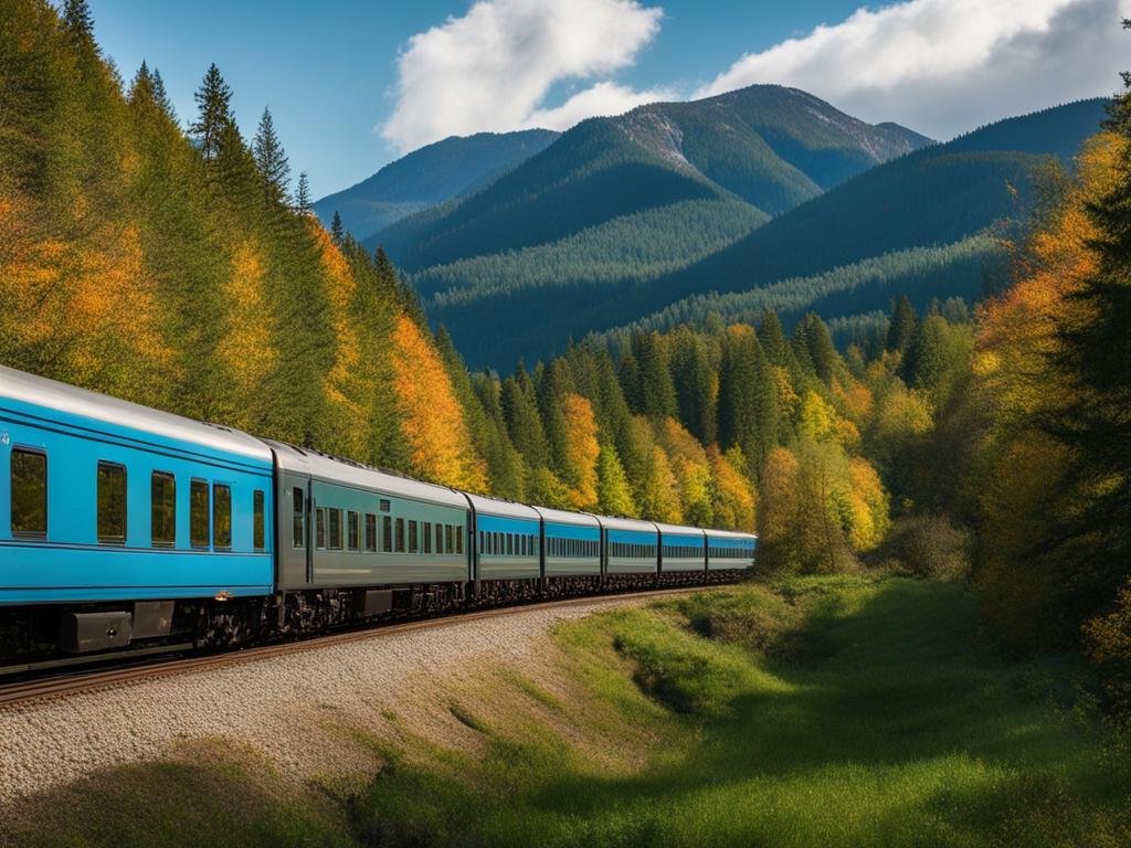 train through mountains